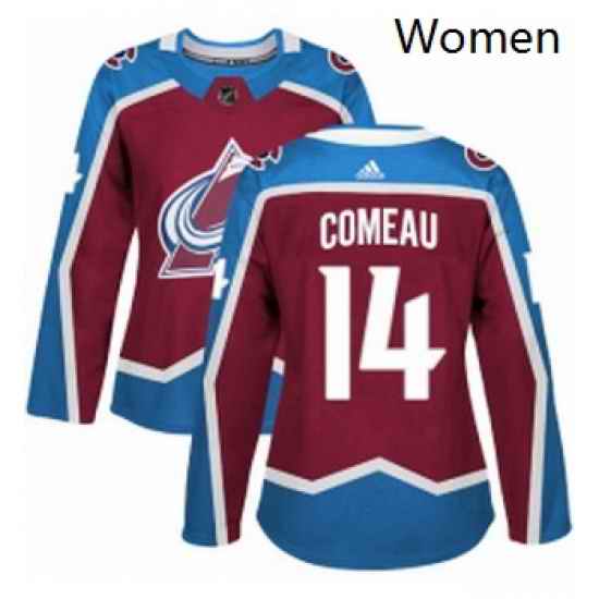 Womens Adidas Colorado Avalanche 14 Blake Comeau Authentic Burgundy Red Home NHL Jersey